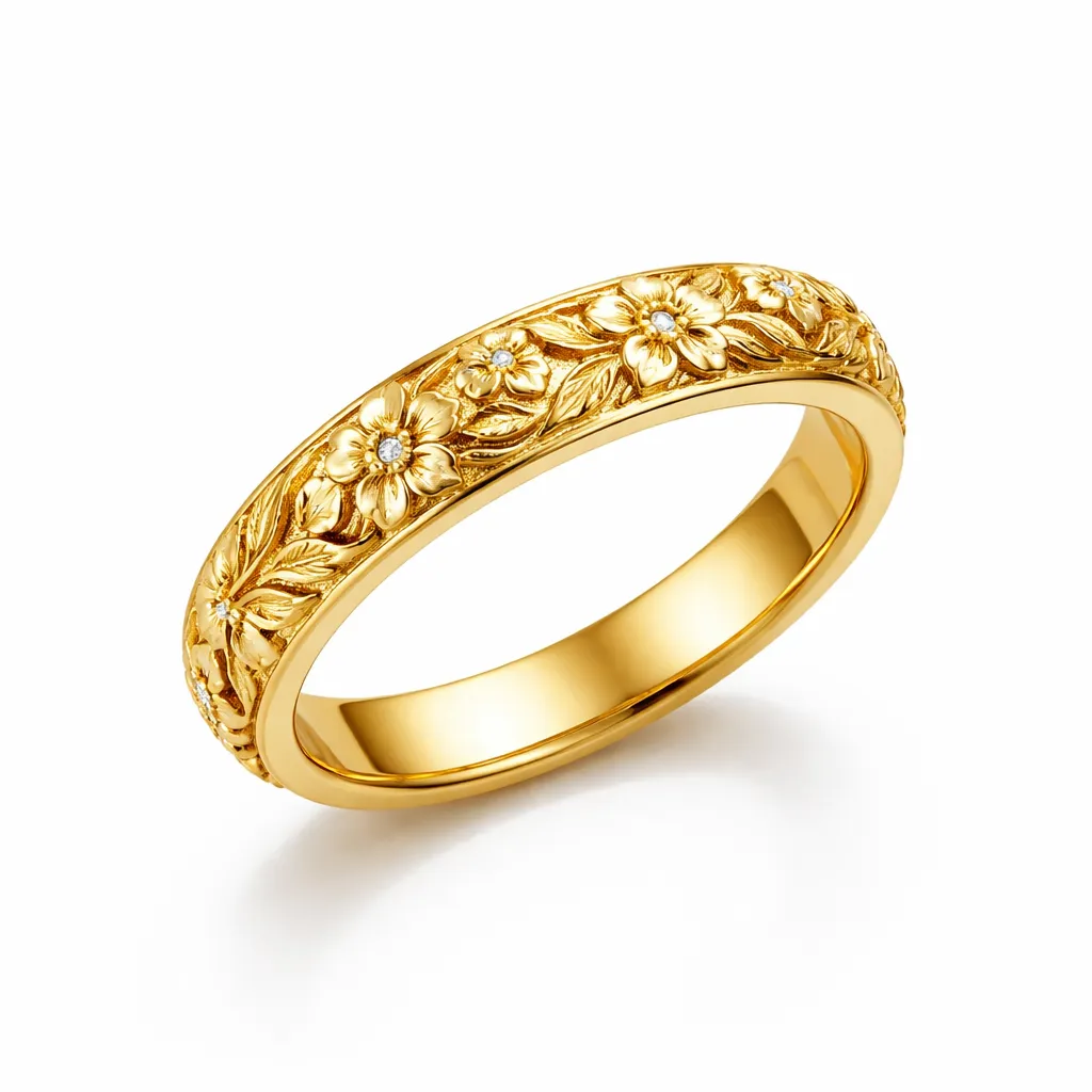 Floral Design Gold Ring